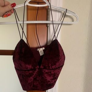 Cute velvet crop top